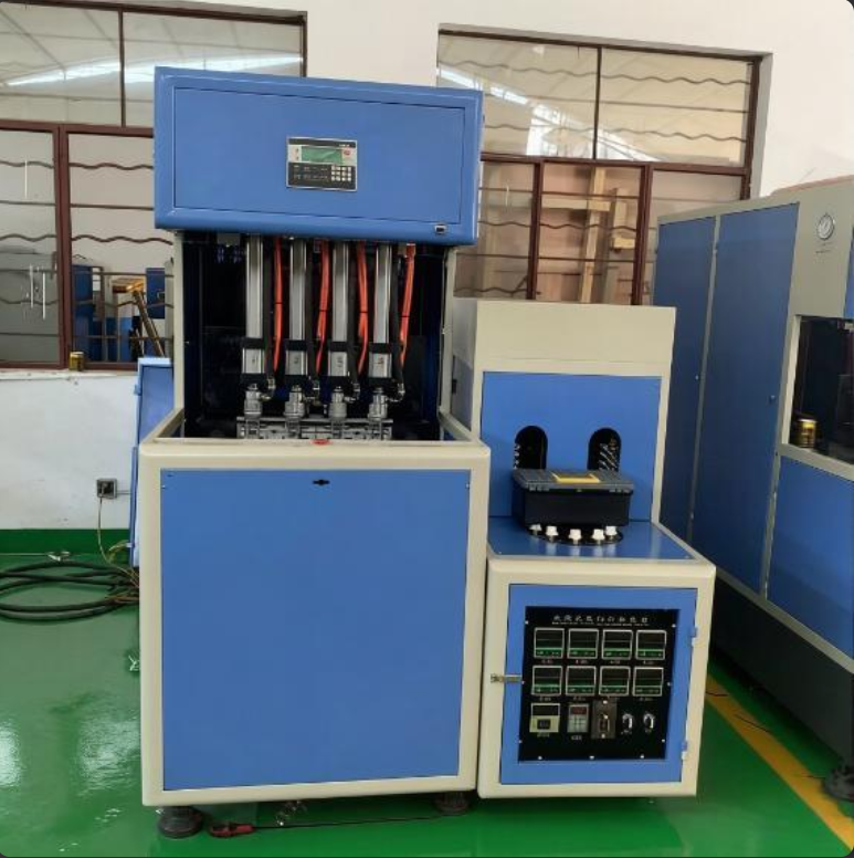 semi automatic bottle blowing machine HQ-2000A 1 cavity 4 automatic ejection production line